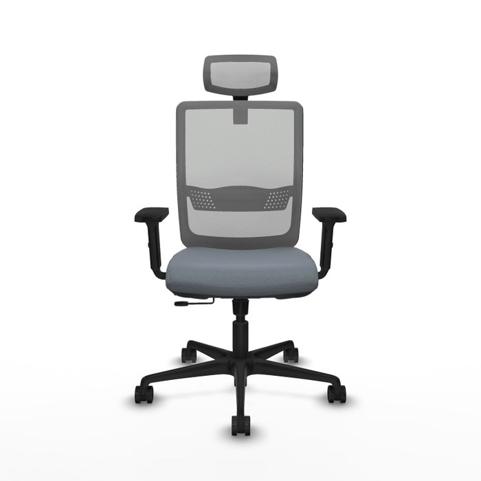 PIQUERAS Y CRESPO Silla de oficina Haches Gris con Mecanismo Sincro/Traslack y Brazos 2D