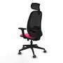 PIQUERAS Y CRESPO Silla de oficina Cilanco Rosa y Negro con Mecanismo Sincro