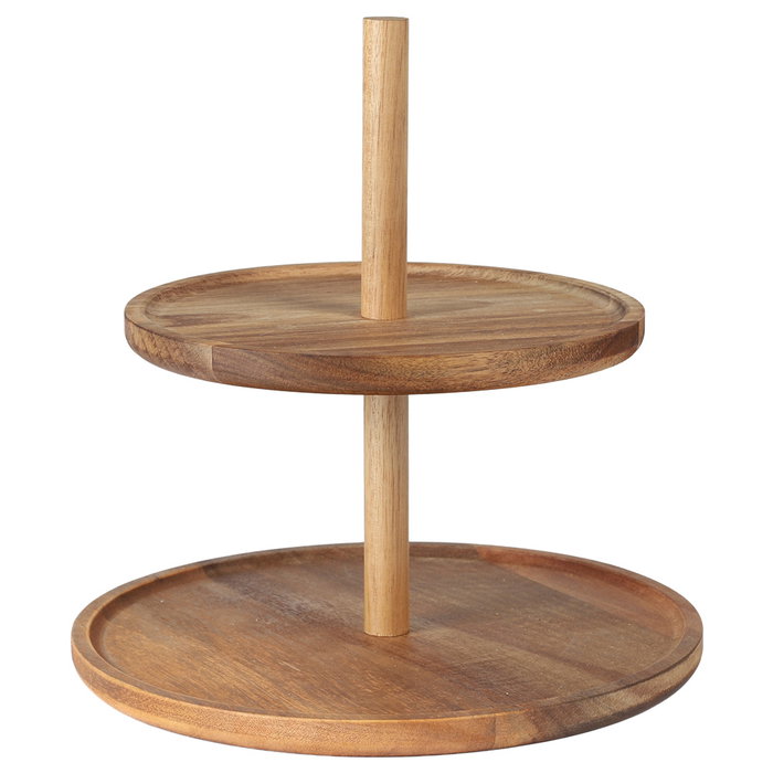 Home Deco Factory Pastelera 2 Pisos Madera Acacia Colección Cocooning Expositor de Pasteles o Frutas Home Deco Factory Pastelera 2 Pisos Madera Acacia Colección Cocooning Expositor de Pasteles o Frutas