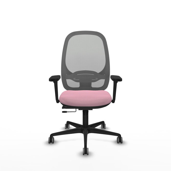 PIQUERAS Y CRESPO Silla de oficina Cilanco con mecanismo Sincro/Traslack Rosa y Gris