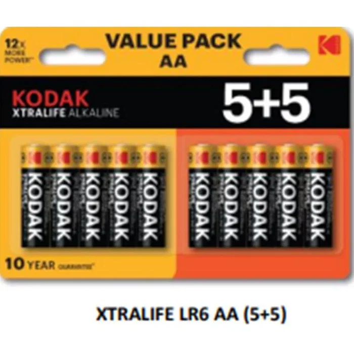 Kodak Pilas Alcalinas Xtralife AA LR6 - Blister 5+5 Unidades