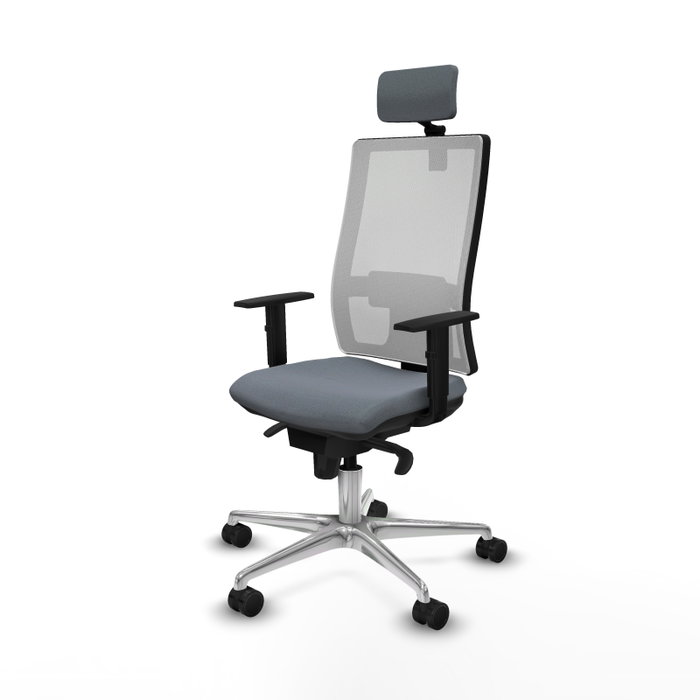 PIQUERAS Y CRESPO Silla de oficina Horna con mecanismo Sincro, Gris y Blanco PIQUERAS Y CRESPO Silla de oficina Horna con mecanismo Sincro, Gris y Blanco