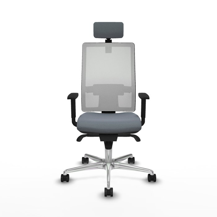PIQUERAS Y CRESPO Silla de oficina Horna con mecanismo Sincro, Gris y Blanco PIQUERAS Y CRESPO Silla de oficina Horna con mecanismo Sincro, Gris y Blanco