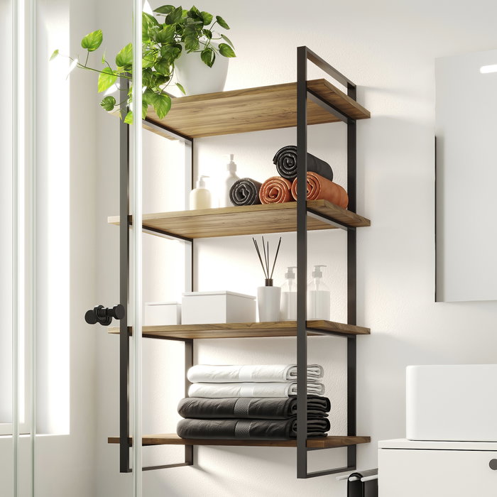 Emuca Juego de estructuras para estantería Lader, altura 1150mm, Acero, Pintado negro Emuca Juego de estructuras para estantería Lader, altura 1150mm, Acero, Pintado negro