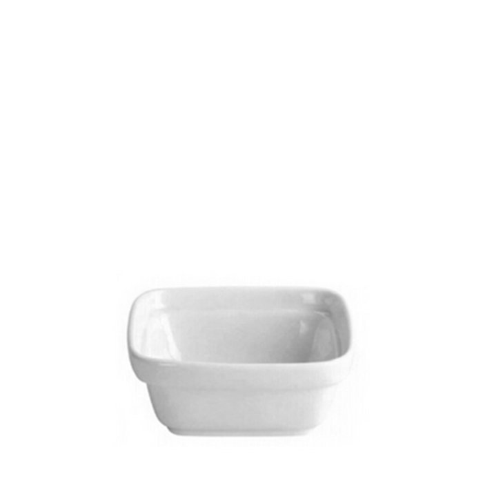 OYV Fuente Clinic Rectangular de Porcelana, 12.5 x 12.5 cm, Color Blanco, Familia Vajilla (Set de 6)