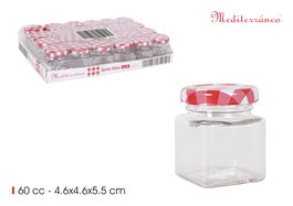 Mediterraneo Tarrito Vidrio Multiusos 60 cc 4.4 cm (ancho) x 5.5 cm (alto) x 4.4 cm (largo) (72 Unidades)