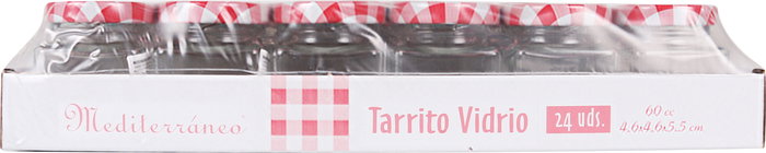 Mediterraneo Tarrito Vidrio Multiusos 60 cc 4.4 cm (ancho) x 5.5 cm (alto) x 4.4 cm (largo) (72 Unidades)