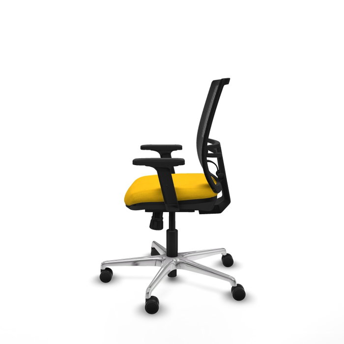 PIQUERAS Y CRESPO Silla de oficina Yunquera con mecanismo Sincro, Amarillo y Negro