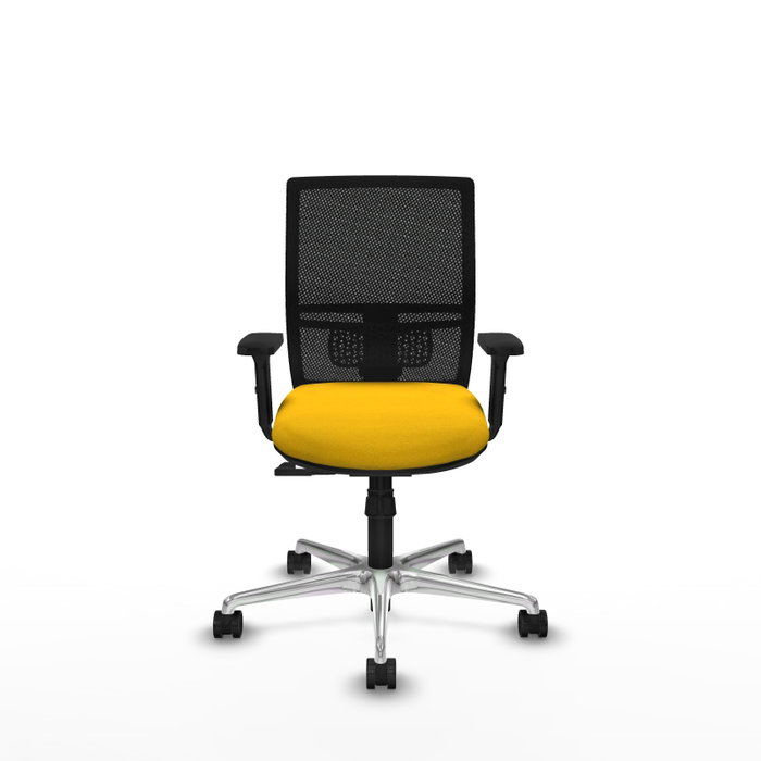 PIQUERAS Y CRESPO Silla de oficina Yunquera con mecanismo Sincro, Amarillo y Negro