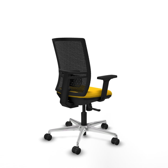 PIQUERAS Y CRESPO Silla de oficina Yunquera con mecanismo Sincro, Amarillo y Negro