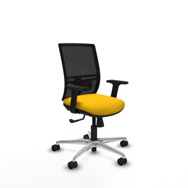 PIQUERAS Y CRESPO Silla de oficina Yunquera con mecanismo Sincro, Amarillo y Negro
