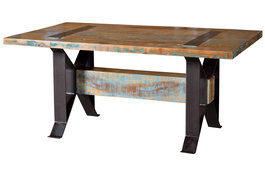 Giner y Colomer Mesa Comedor Madera Reciclada Base Metal Multicolor 200 cm