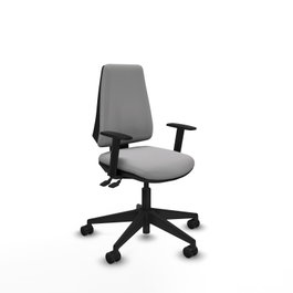 PIQUERAS Y CRESPO Silla de oficina Elche, Mecanismo Asincro, Gris claro