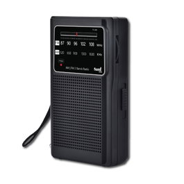 SAMI Radio sami 2 bandas mediana vertical negro con auriculares