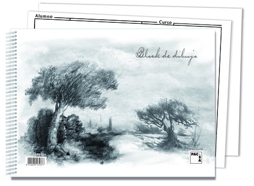 PACSA Set de 10 Blocs de Dibujo con Espiral Liso, Recuadro y 2 Taladros, 140g PACSA Set de 10 Blocs de Dibujo con Espiral Liso, Recuadro y 2 Taladros, 140g