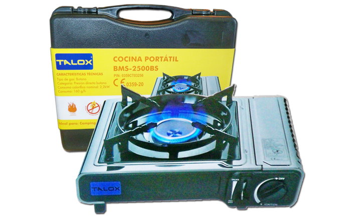TALOX Cocina de Gas Portátil BMS-2500 con Maletín TALOX Cocina de Gas Portátil BMS-2500 con Maletín