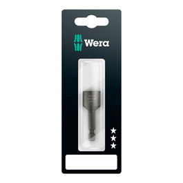 Wera Punta con vaso magnético M13 x 50 mm, para tornillos hexagonal exterior, accionamiento 1/4" - Compatible DIN ISO 1173-F 6.3