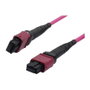 Synergy21 LWL-MTP®-Female Patchkabel OM4 LowLoss(ELite) 12 Faser, Typ B crossed, erika-violett, 10m
