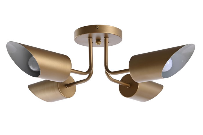 DKD Home Decor Lámpara de Techo Moderna Dorada Metal 4 Focos 67 x 20 x 67 cm