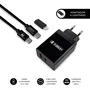 Subblim Cargador de Pared Ultra Rápido 25W con 2 Puertos y Cable USB-C a Lightning Negro y Gris