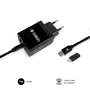 Subblim Cargador Pared Ultra Rápido 2xUSB PD25W QC3.0 SUBCHG-3WPD11 con Cable USB C a USB C y Lightning Negro