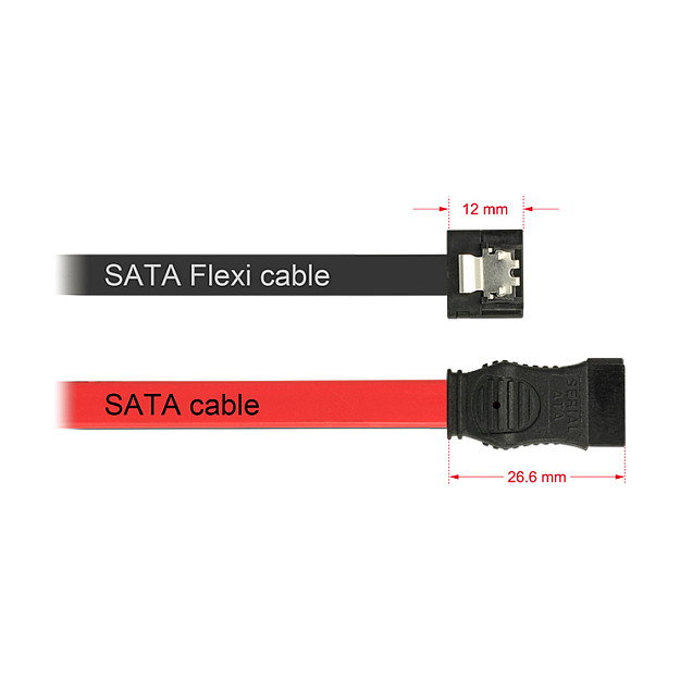 DeLOCK Cable SATA III FLEXI 10 cm Negro