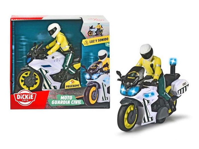 Smoby Moto Fricción Guardia Civil con Figura, Luz y Sonido 17 cm