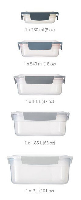 Joseph Joseph Nest Lock Set de 5 recipientes para alimentos, Azul