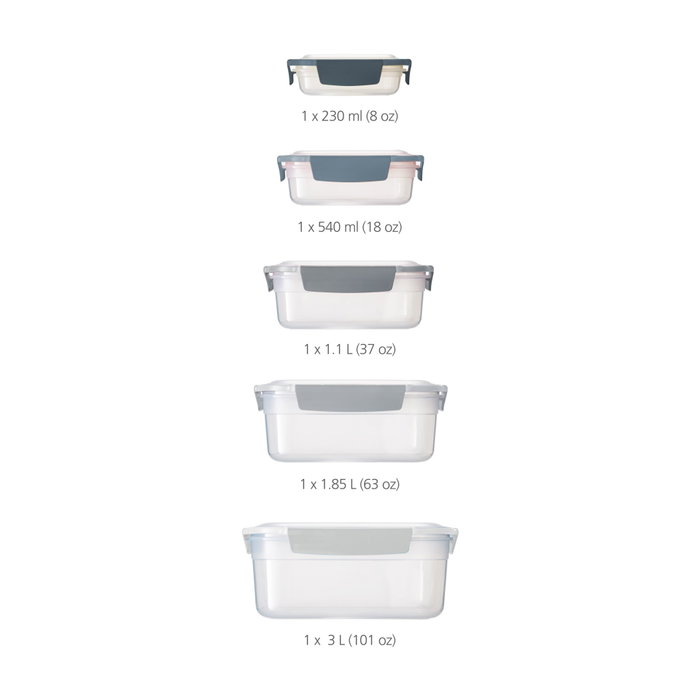 Joseph Joseph Nest Lock Set de 5 recipientes para alimentos, Azul