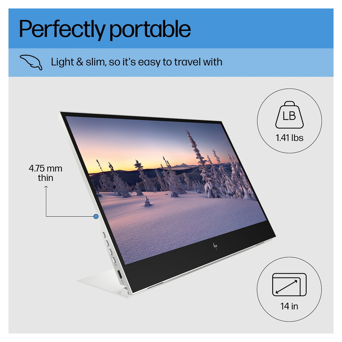 HP E14 G4 Monitor Portátil 14" (35,6 cm) - Panel IPS Full HD 1920 x 1080, USB-C, 5 ms, Plata - E-Series