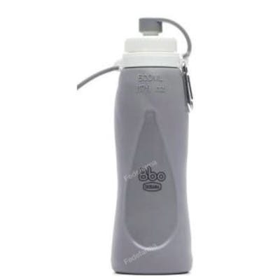 Botella Plegable De Silicona 500 Ml. Gris