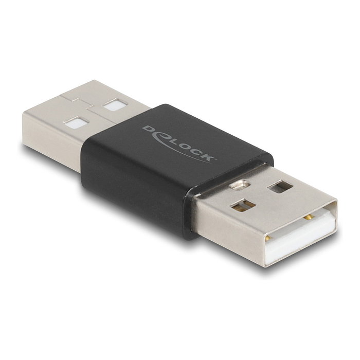 DeLOCK Adaptador Cambiador de Género USB 2.0 Tipo-A Macho a Macho Metal Negro DeLOCK Adaptador Cambiador de Género USB 2.0 Tipo-A Macho a Macho Metal Negro