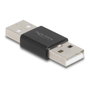 DeLOCK Adaptador Cambiador de Género USB 2.0 Tipo-A Macho a Macho Metal Negro
