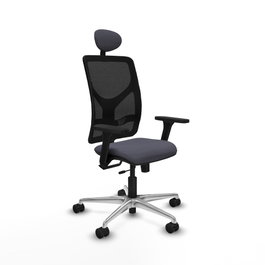 PIQUERAS Y CRESPO Silla de oficina Motilla con mecanismo Sincro/Traslack, Gris oscuro y Negro