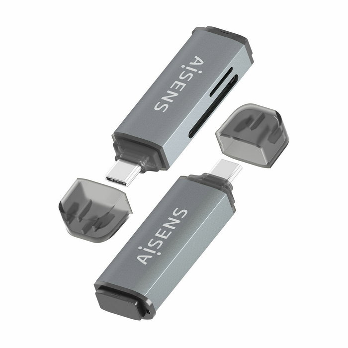 AISENS Multilector Externo ASCR-2C10-GR Gris USB-C
