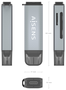 AISENS Multilector Externo ASCR-2C10-GR Gris USB-C