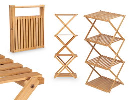 Giftdecor Estanteria Bambu 4 Baldas Plegable Natural 40x45x7 cm (Set de 4)