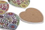DKD Home Decor Posavasos de Dolomite Corazón Multicolor (Pack de 6)