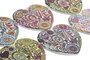 DKD Home Decor Posavasos de Dolomite Corazón Multicolor (Pack de 6)