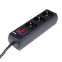 Hama Regleta de Alimentación con Interruptor Iluminado, 3 Tomas AC 230V, Cable 1.4 m, Negro - 00030392