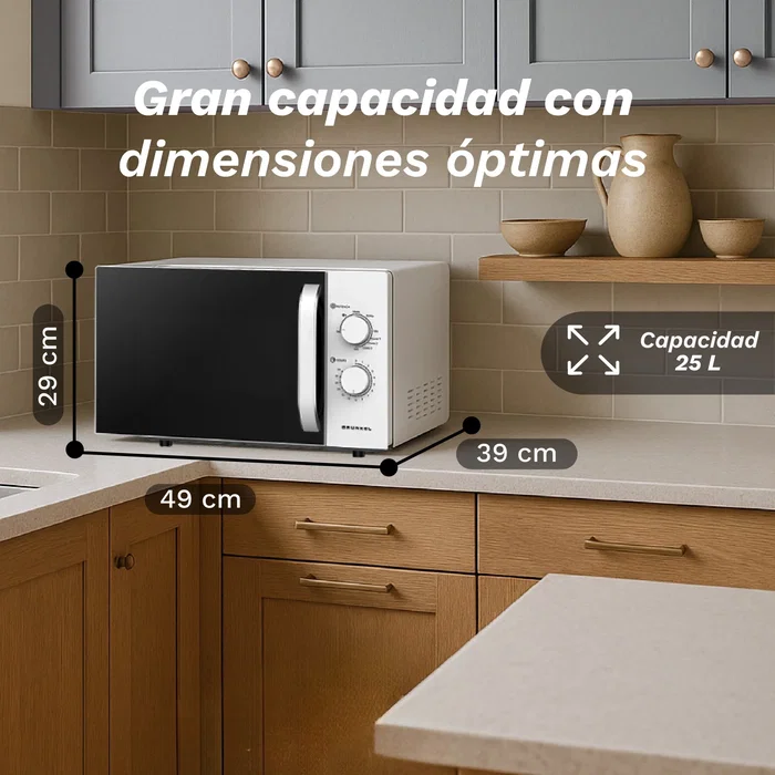 Grunkel MWG-25GRILL Microondas con grill 25L Blanco y Negro