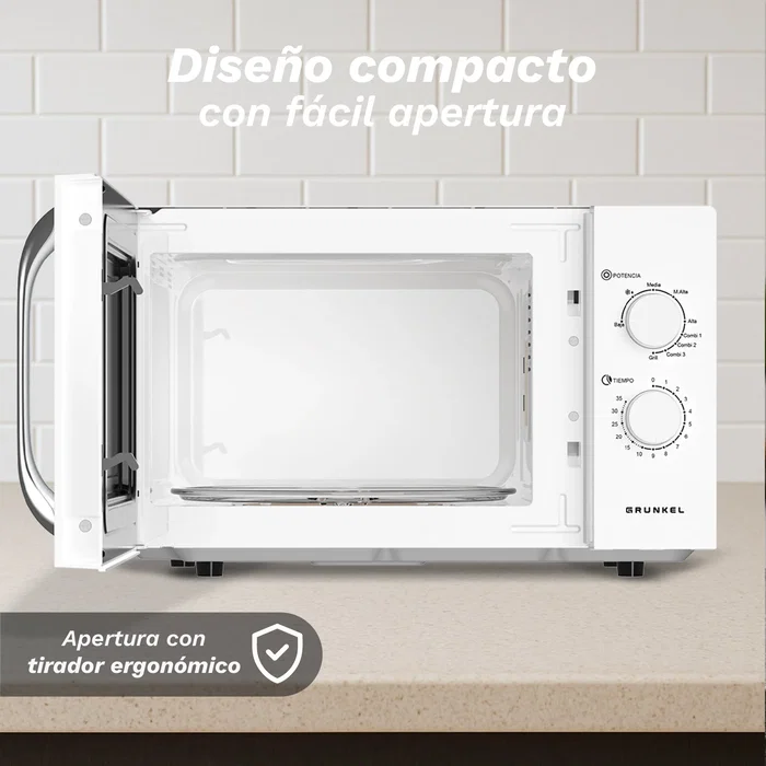 Grunkel MWG-25GRILL Microondas con grill 25L Blanco y Negro