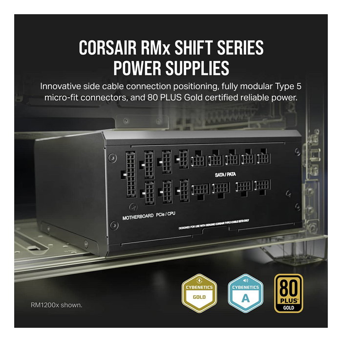 Corsair RM750x SHIFT 750W Fuente de Alimentación ATX 3.0 80 Plus Gold Modular 100-240V Ventilador 140mm Negro