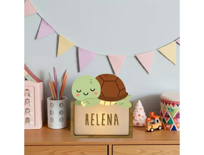 Wondee Lampara Tortuga Personalizable con Nombre - Lámpara de Noche Infantil Quitamiedos de Madera Sostenible con Kit de Letras Wondee Lampara Tortuga Personalizable con Nombre - Lámpara de Noche Infantil Quitamiedos de Madera Sostenible con Kit de Letras