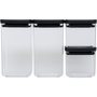Brabantia TASTY+ Set de 4 Recipientes Cuadrados Gris Oscuro