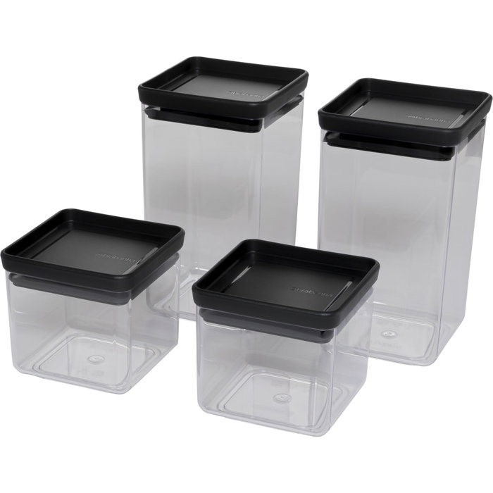 Brabantia TASTY+ Set de 4 Recipientes Cuadrados Gris Oscuro Brabantia TASTY+ Set de 4 Recipientes Cuadrados Gris Oscuro