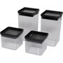 Brabantia TASTY+ Set de 4 Recipientes Cuadrados Gris Oscuro