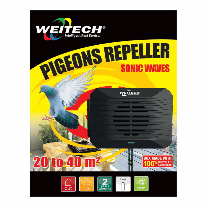 Weitech Ahuyentador sonoro de palomas con flash