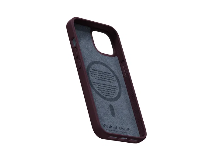 byELEMENTS Funda Njord para iPhone 14 con MagSafe - Piel de Salmón Reciclada, Color Rojo Rust, Protección MIL-STD-810H para pantalla de 15.5 cm (6.1")