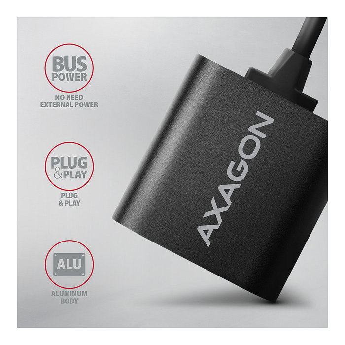 Axagon ADA-12 Mini-adaptador de audio estéreo USB 2.0, 15 cm